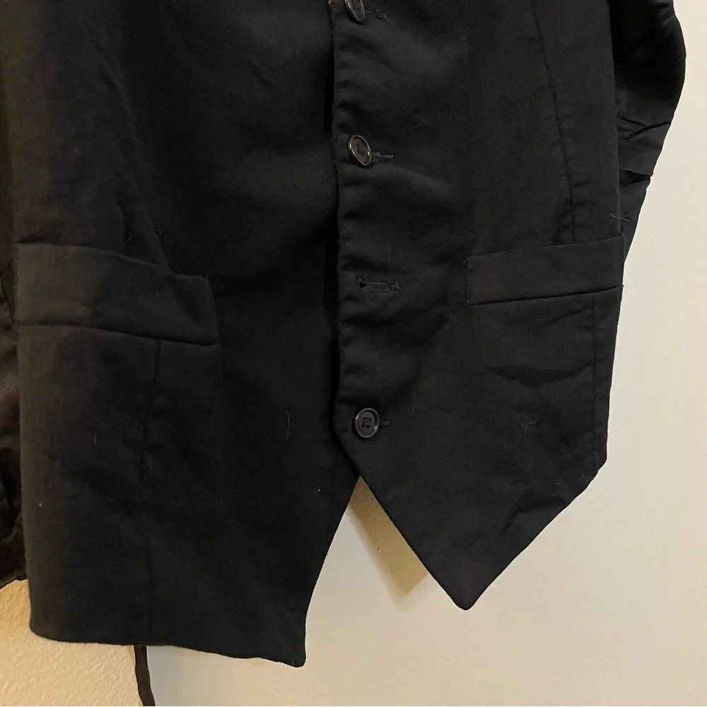 Men's Black Wool Vest | Size Medium